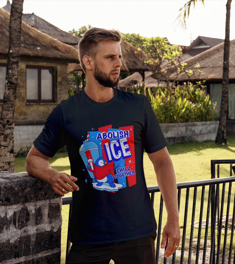 Abolish ICE Penguin Ice Skating Chill Together T-Shirt