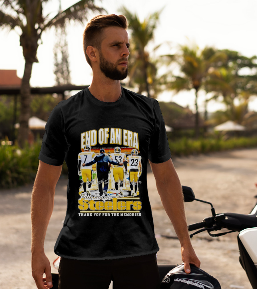 Pittsburgh Steelers End Of An Era Thank You For The Memories Ben Roethlisberger Maurkice Pouncey Joe Haden T-Shirt