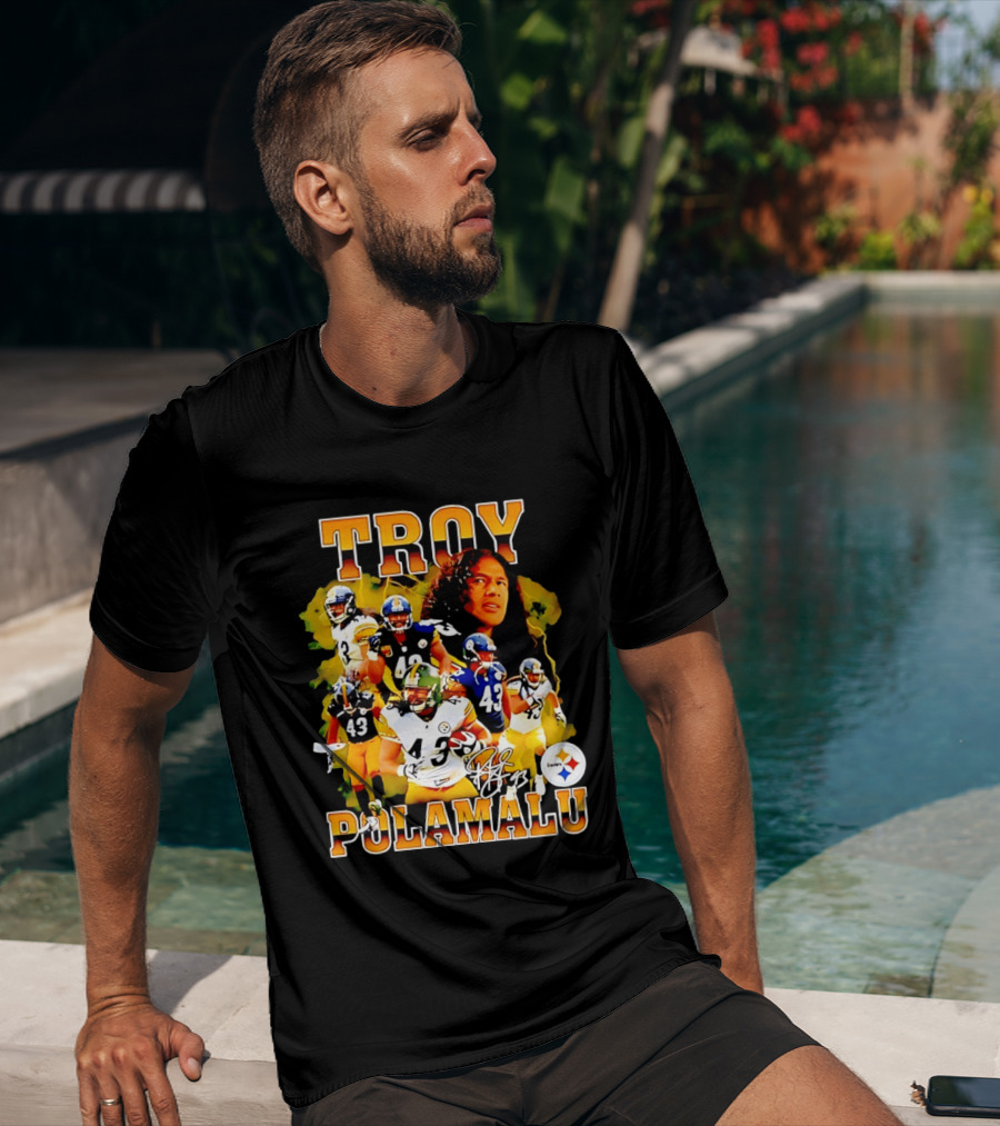 Troy Polamalu 43 Pittsburgh Steelers Collage 2026 T-Shirt