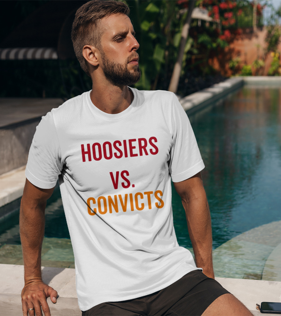 Indiana Hoosiers Vs Miami Hurricanes Hoosiers Vs Convicts Football 2026 T-Shirt