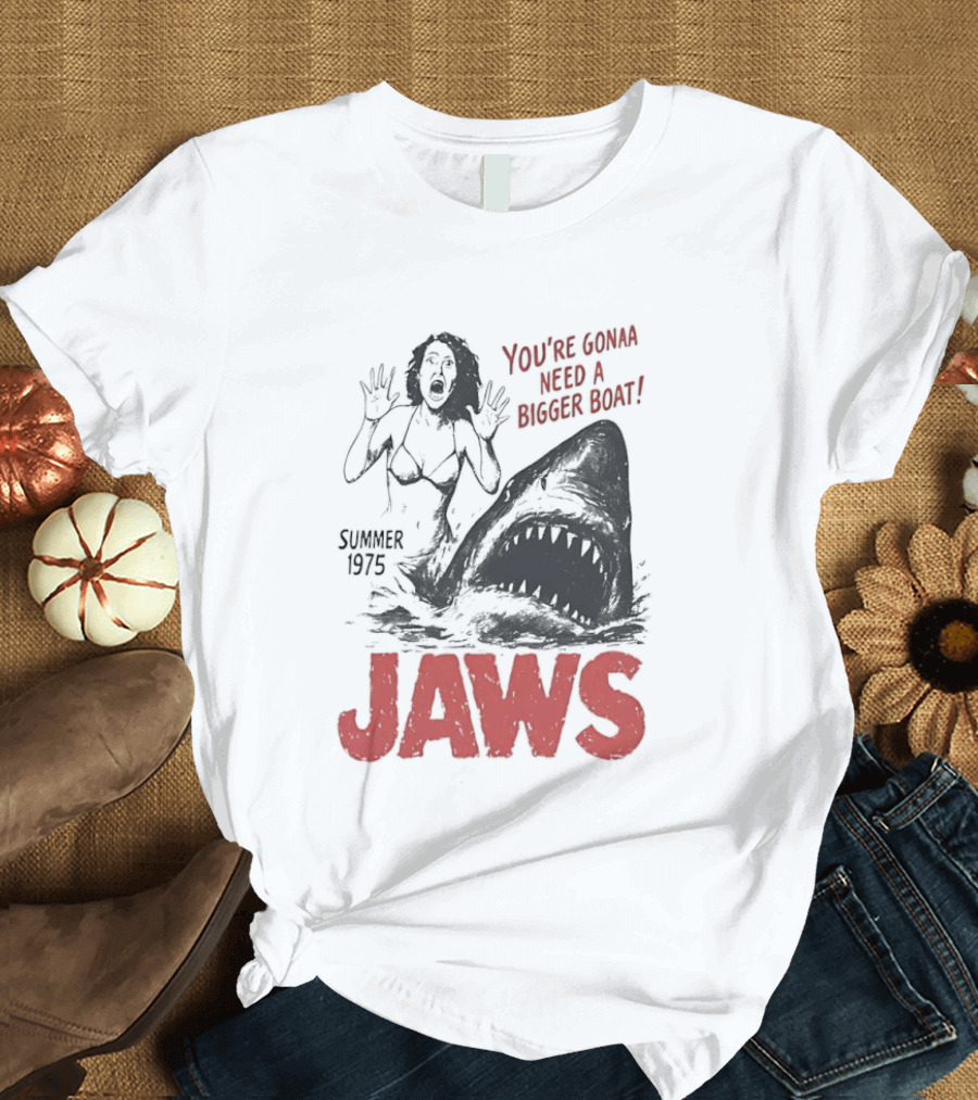 Jaws You're Gonna Need A Bigger Boat Summer 1975 Vintage Movie T-Shirt