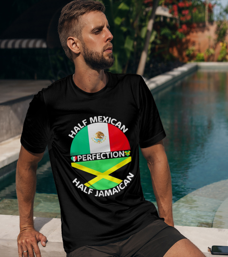 Half Mexican Perfection Half Jamaican Flag Fusion T-Shirt