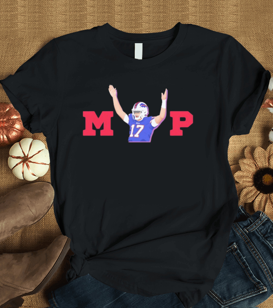 Josh Allen MVP 17 Buffalo Football Quarterback Celebration T-Shirt