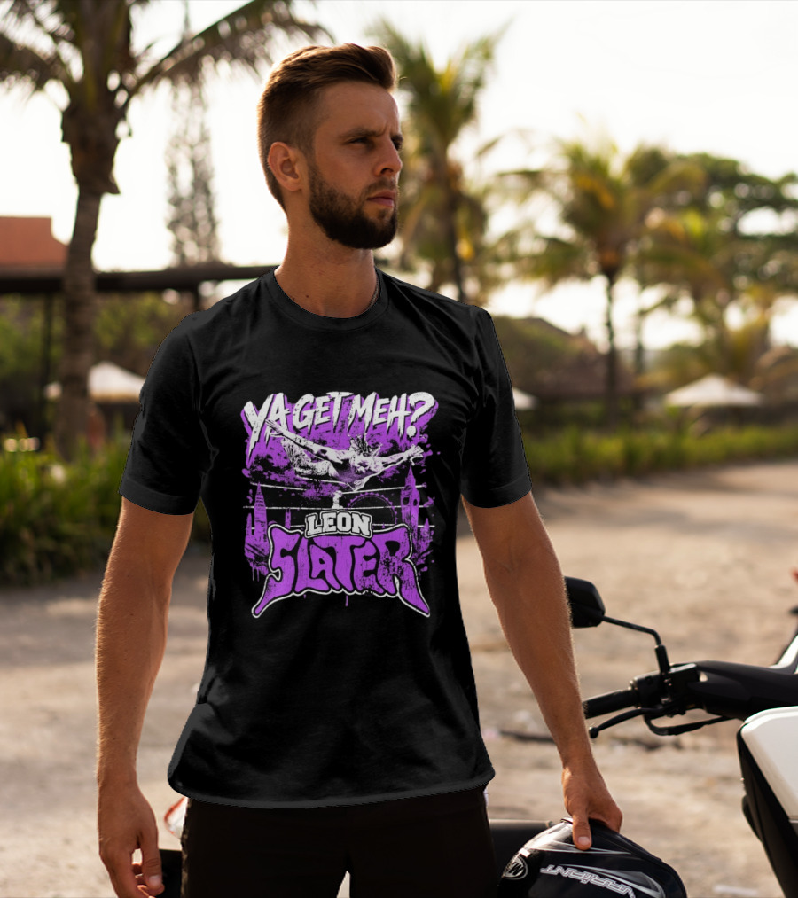 Leon Slater Ya Get Meh Wrestling Purple T-Shirt