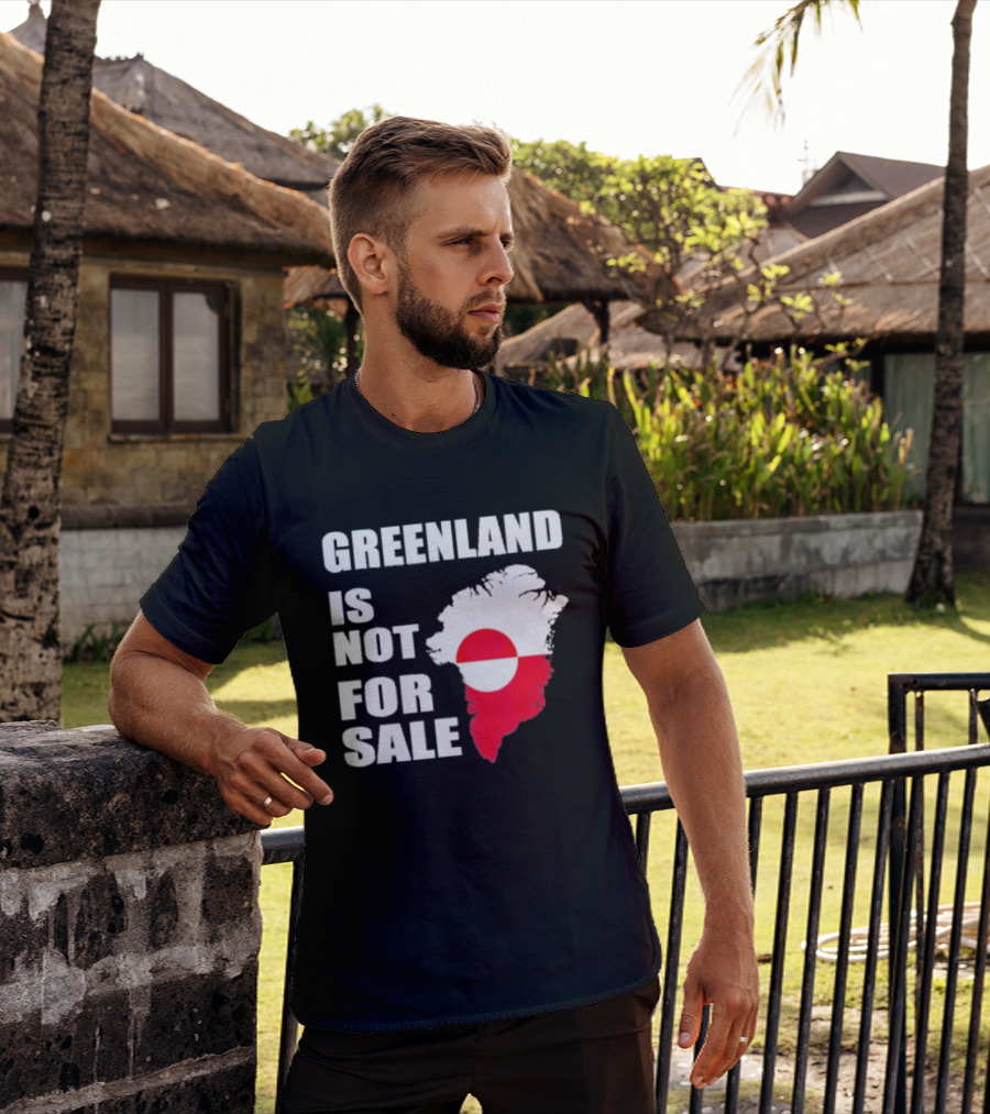 Greenland Is Not For Sale 2026 Map Red And White Flag T-Shirt