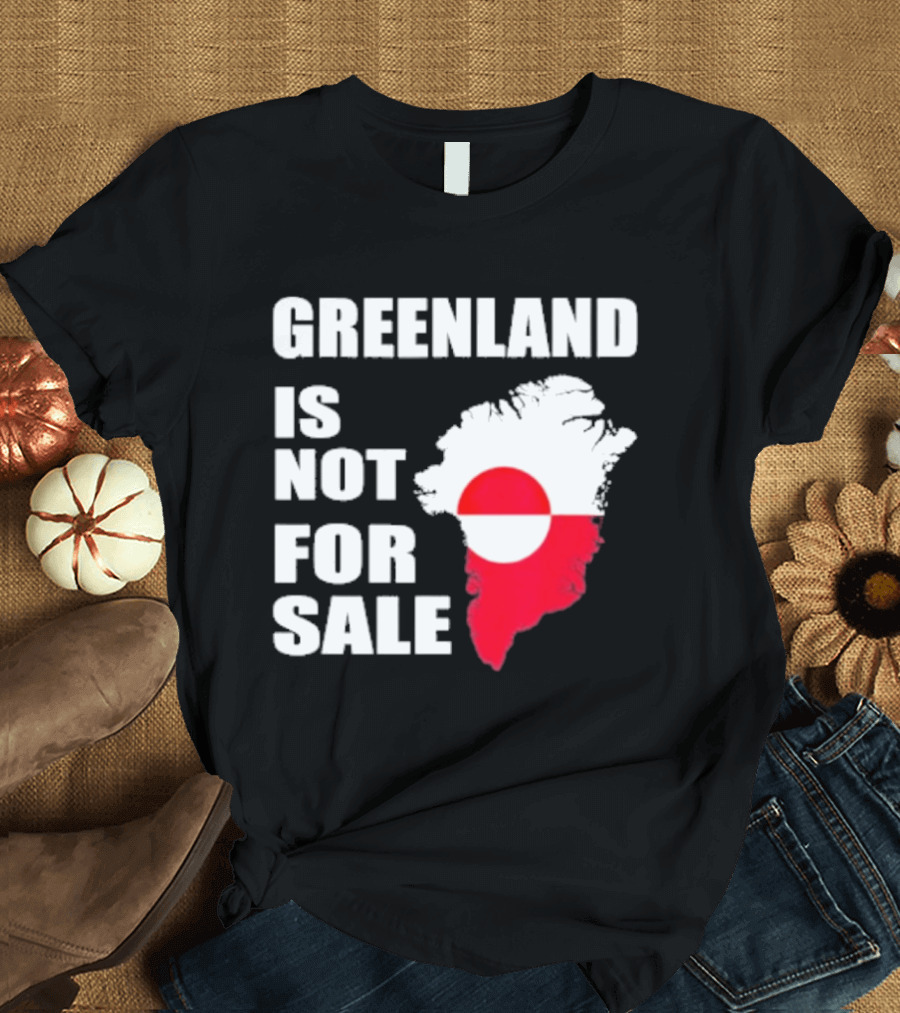 Greenland Is Not For Sale 2026 Map Red And White Flag T-Shirt