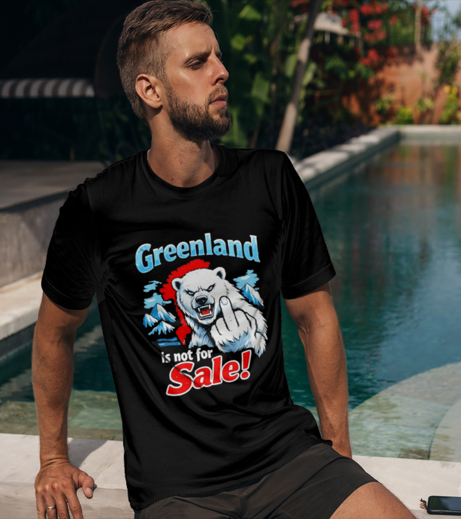 Greenland Is Not For Sale White Bear Middle Finger T-Shirt