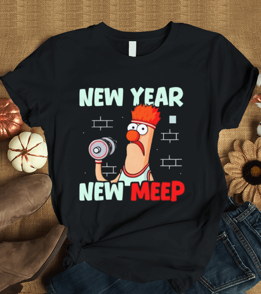 New Year New Meep Workout Motivation Cartoon T-Shirt