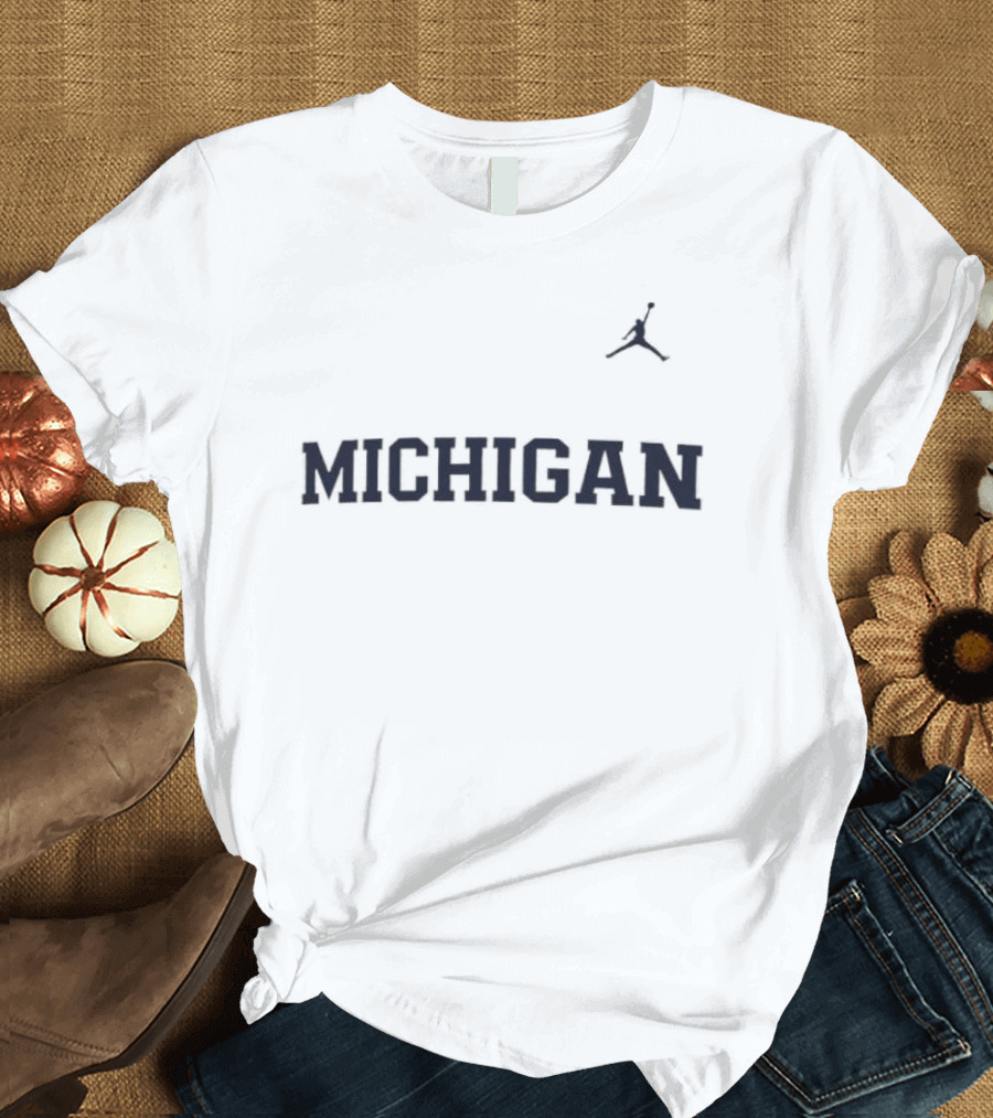 Jordan Michigan Wolverines Jumpman Wordmark T-Shirt