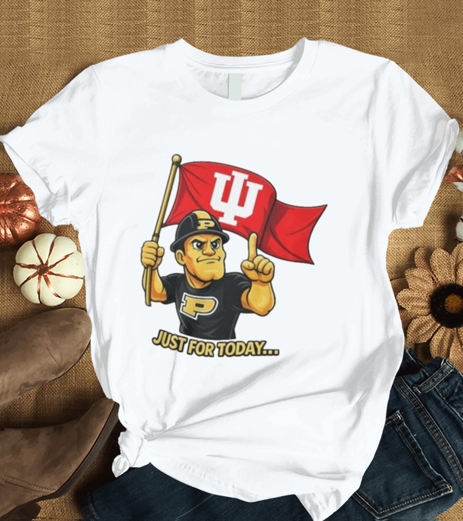 Purdue Pete Just For Today Indiana Hoosier Flag T-Shirt