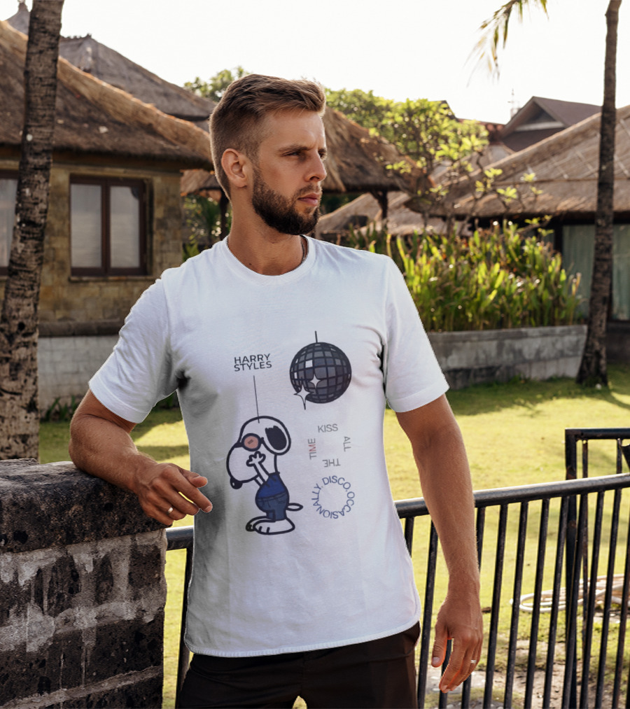 Snoopy Harry Styles Kiss All The Time Disco Occasionally T-Shirt