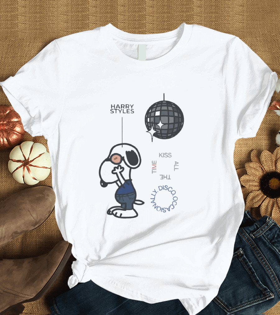 Snoopy Harry Styles Kiss All The Time Disco Occasionally T-Shirt