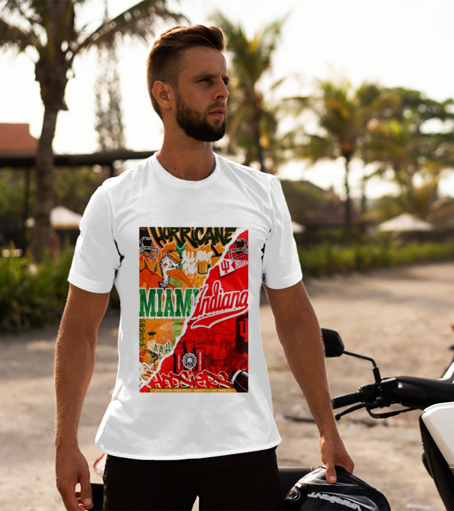 Miami Hurricanes Vs Indiana Hoosiers CFP National Championship January 19 2026 Wynwood Walls T-Shirt