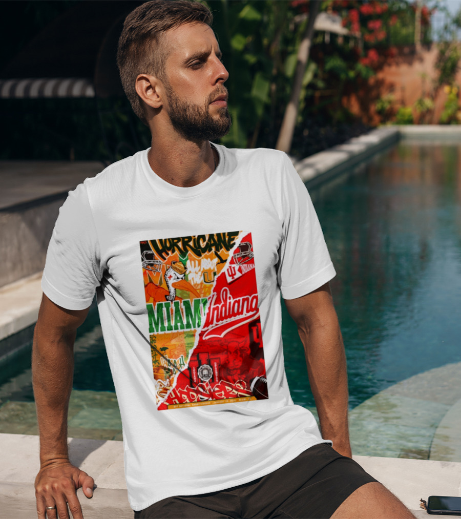 Miami Hurricanes Vs Indiana Hoosiers CFP National Championship January 19 2026 Wynwood Walls T-Shirt