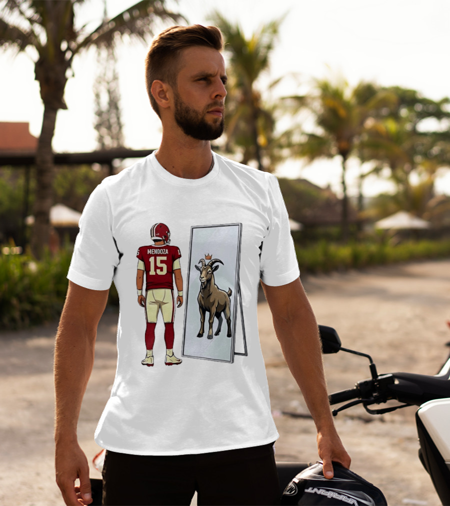 Fernando Mendoza Mirror 15 GOAT Indiana Hoosiers Football T-Shirt