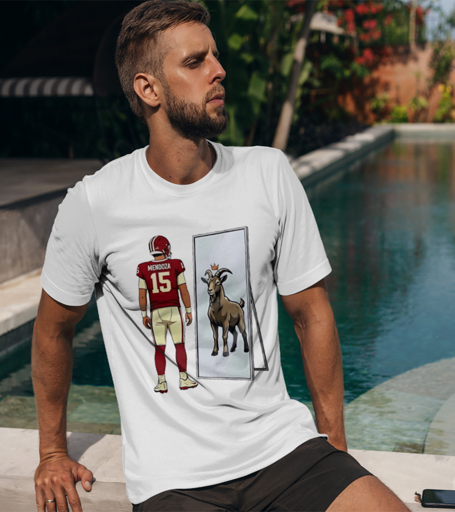 Fernando Mendoza Mirror 15 GOAT Indiana Hoosiers Football T-Shirt