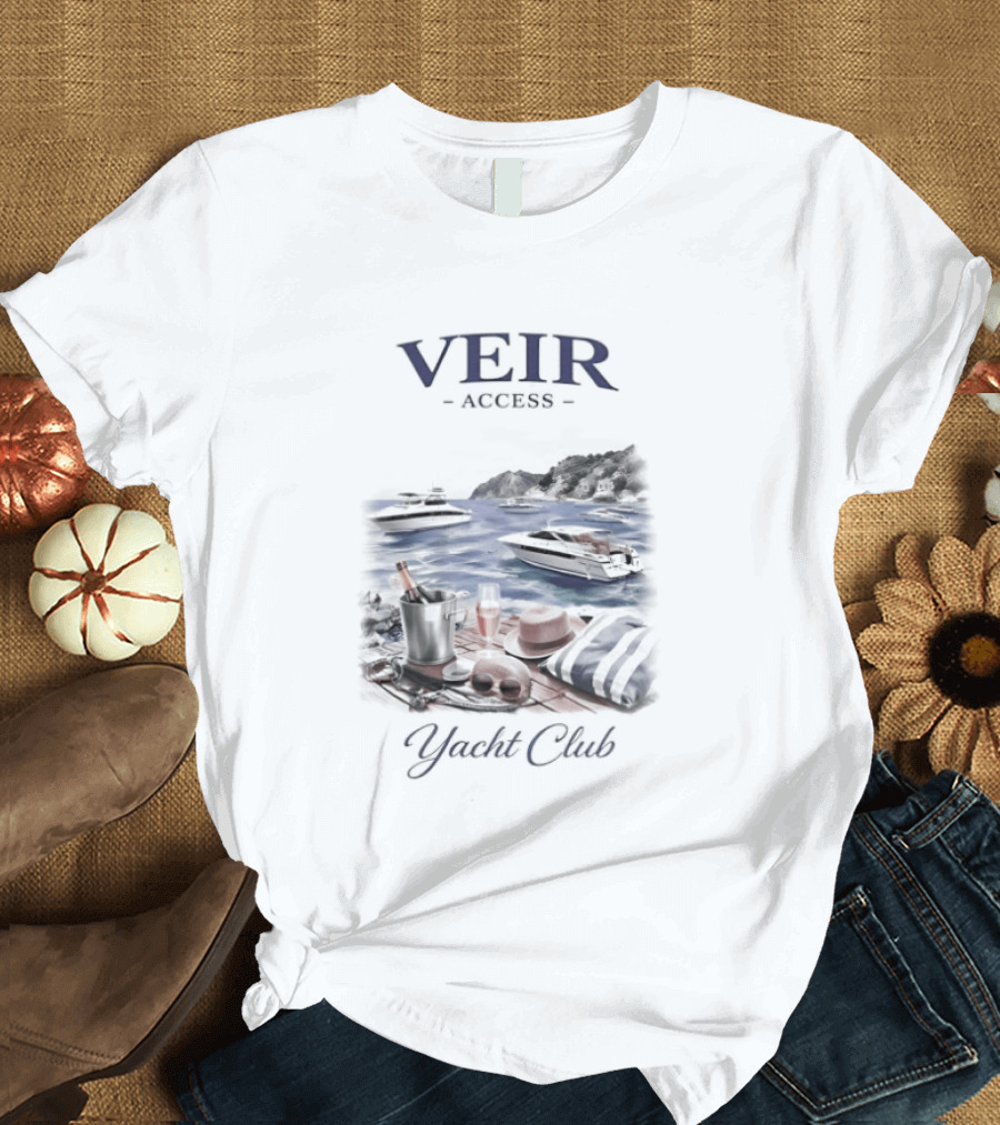 VEIR Access Yacht Club Beach Vacation Scene T-Shirt