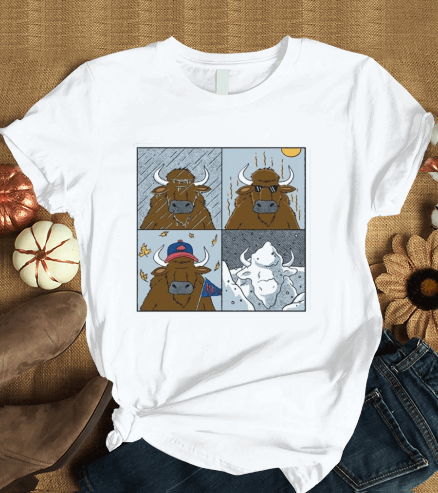 Buffalo Bills Seasons Buffalo Cartoon NFL Sports Fan T-Shirt