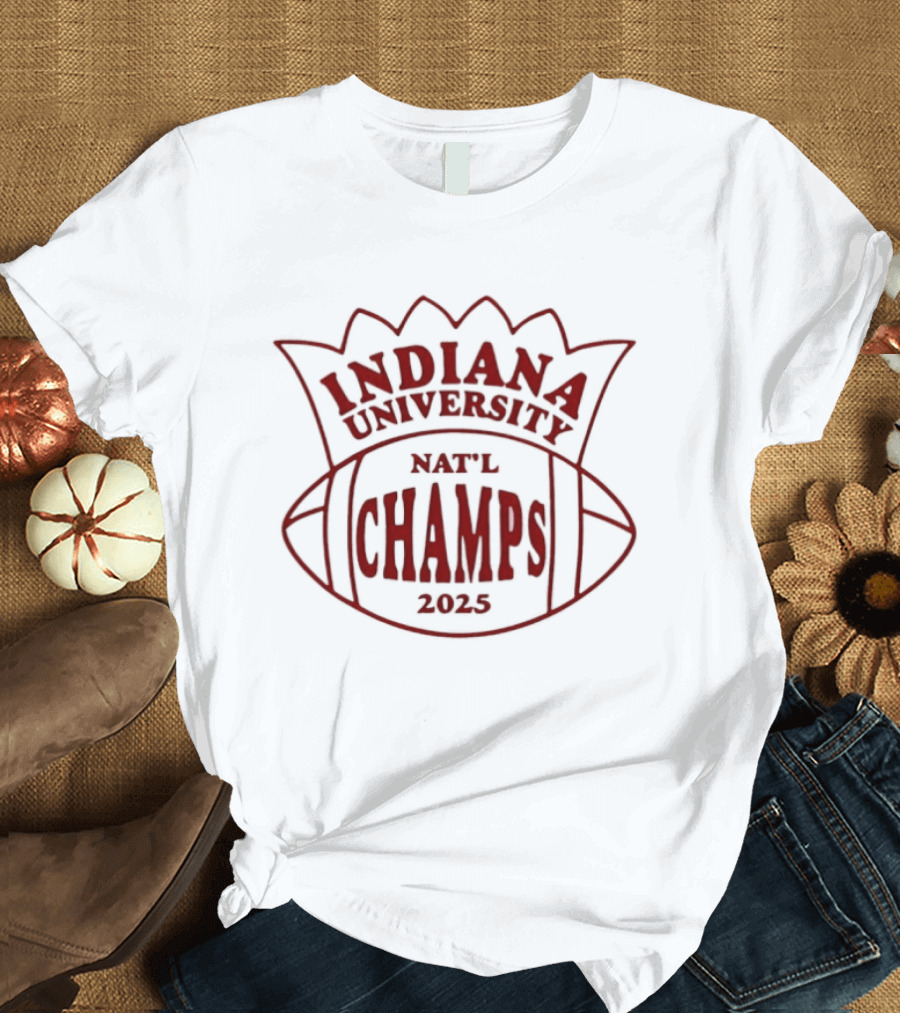Indiana University NAFL Champs 2025 Football Victory T-Shirt