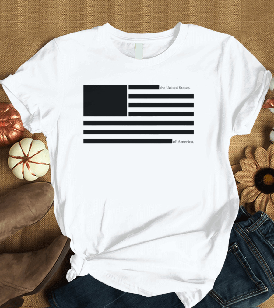 Redacted United States Flag With Blocked Epstein T-Shirt