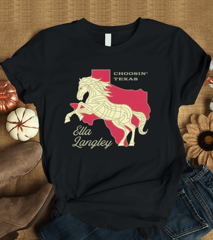 Ella Langley Choosin' Texas Tour 2026 Horse And Texas Map T-Shirt