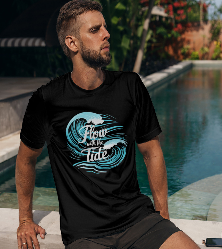 Flow With The Tide Wave Sketch T-Shirt