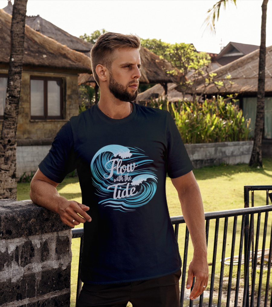 Flow With The Tide Wave Sketch T-Shirt