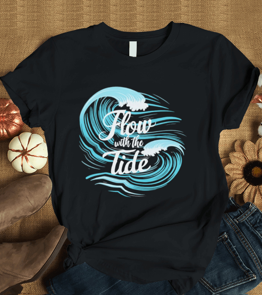 Flow With The Tide Wave Sketch T-Shirt