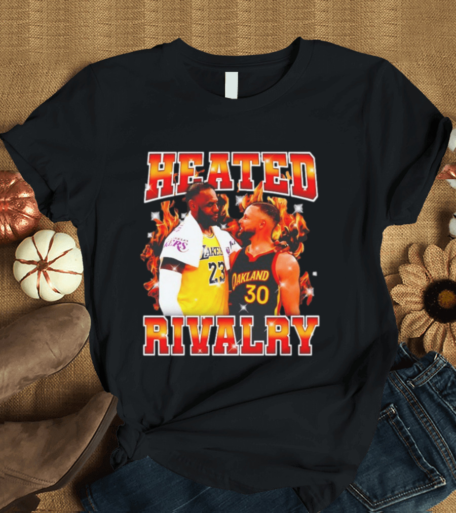 Heated Rivalry Lebron Lakers 23 Steph Oakland 30 T-Shirt