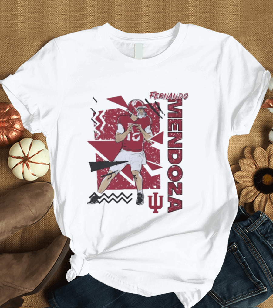 Indiana Football Fernando Mendoza Quarterback IU Sports Fan Gear T-Shirt