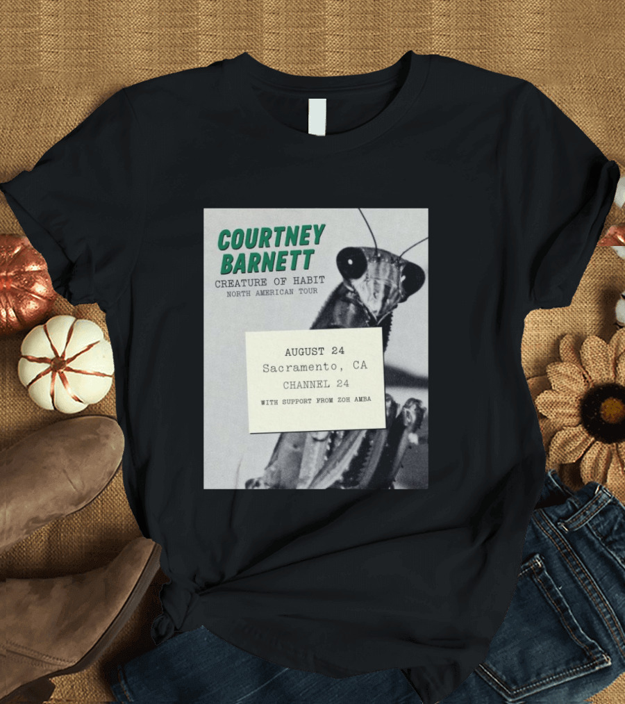 Courtney Barnett Creature Of Habit North American Tour August 24 Sacramento CA Channel 24 Zoh Amba T-Shirt
