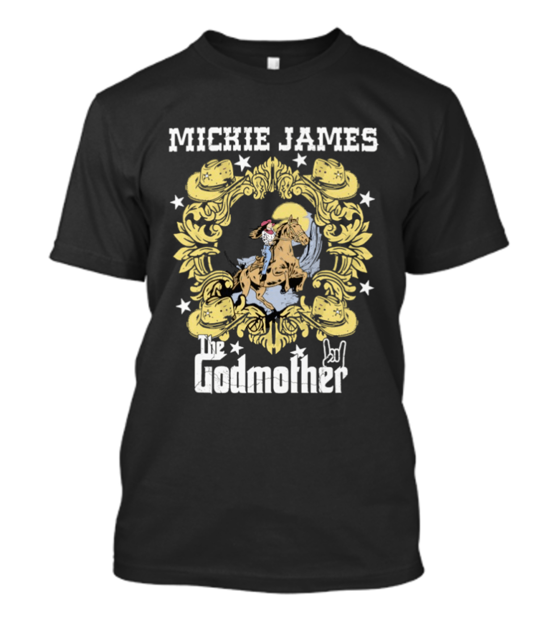 Cowgirl Mickie James The Godmother Riding Horse T-Shirt