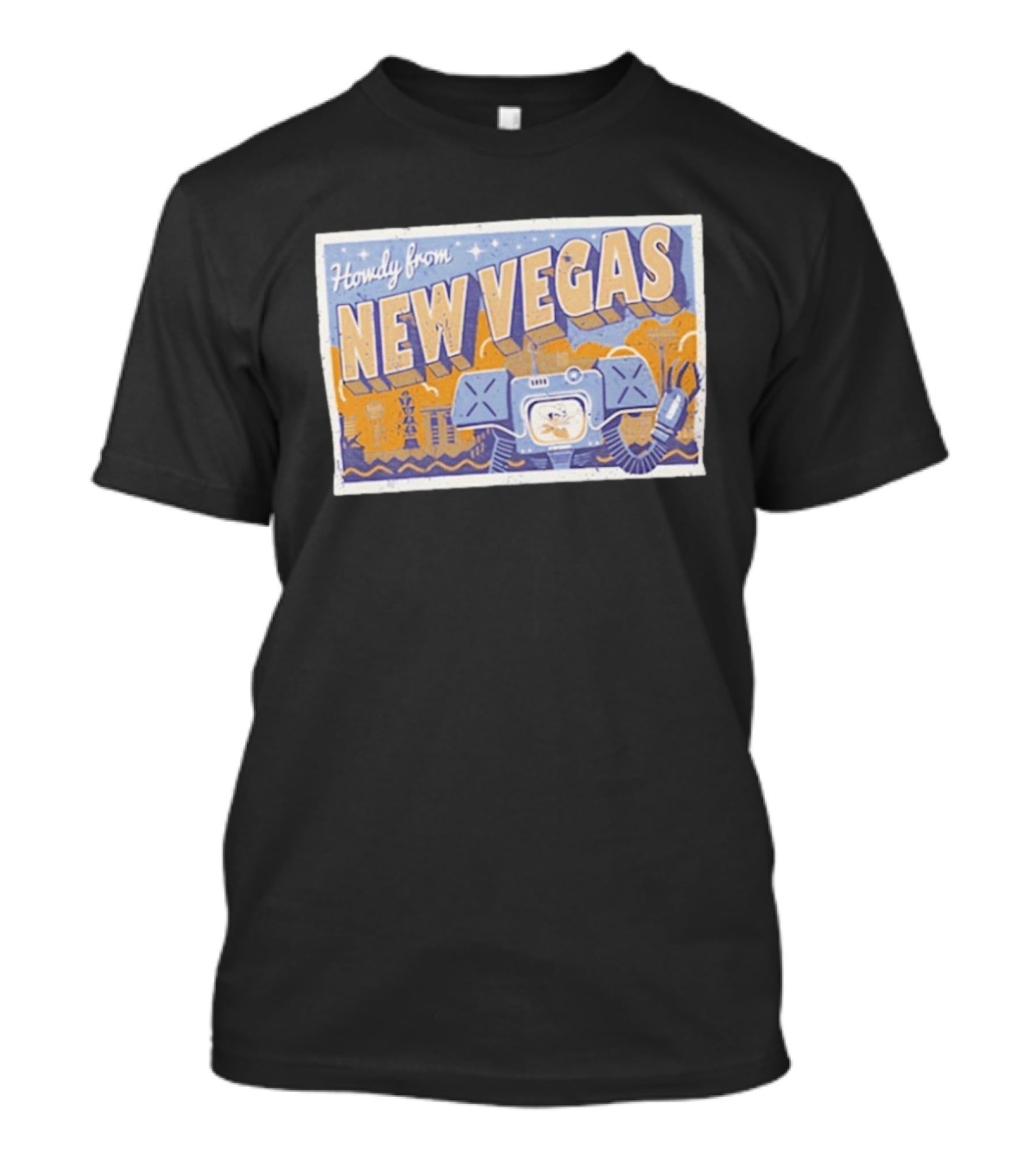 Howdy From New Vegas Fallout Robot Postcard T-Shirt