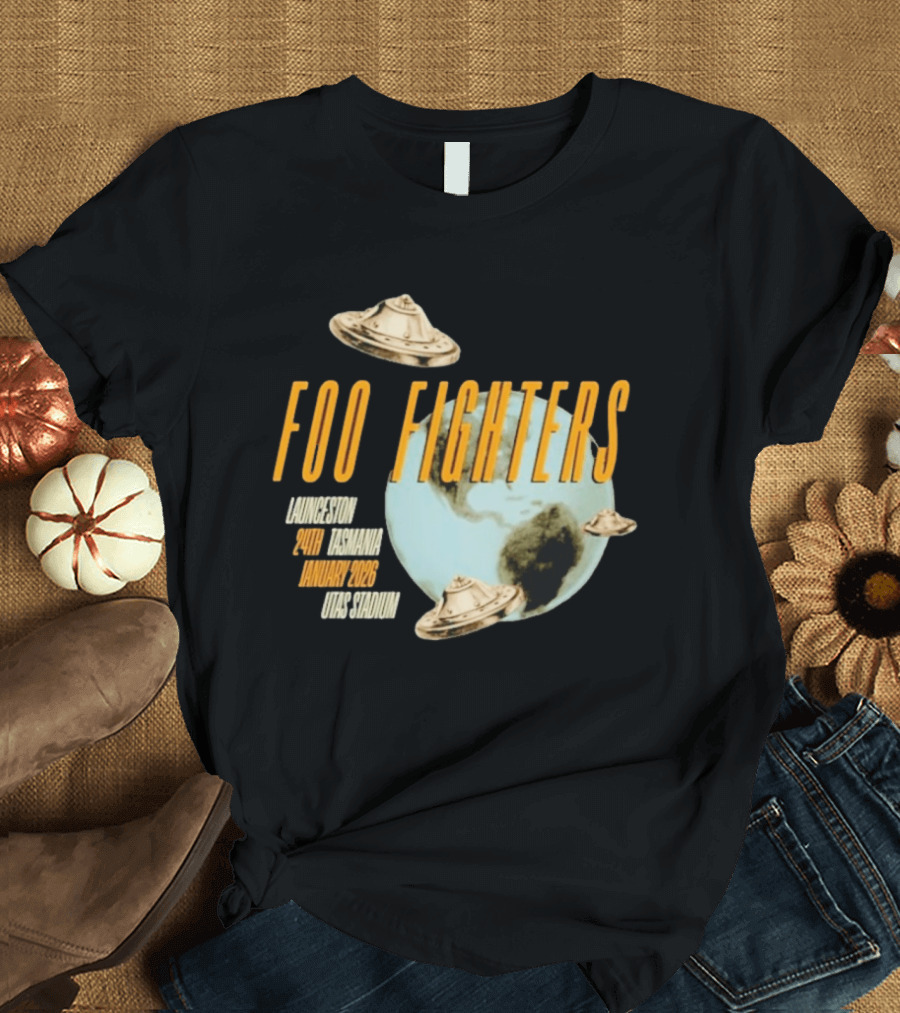 Foo Fighters Launceston UFO Tasmania January 2026 UTAS Stadium T-Shirt