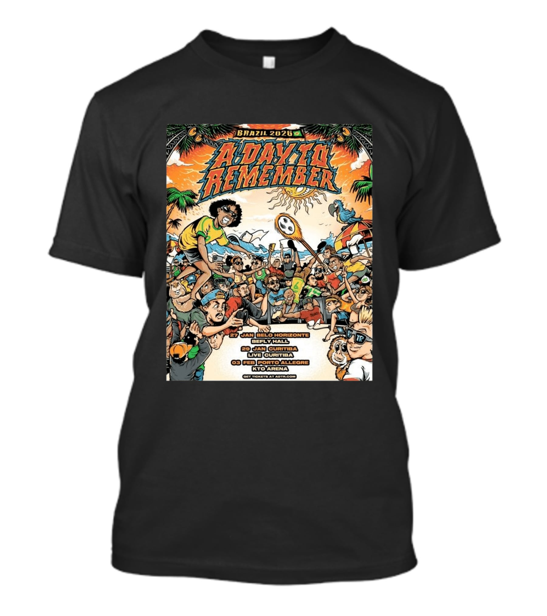 Brazil 2026 A Day To Remember Tour January February Belo Horizonte Curitiba Porto Alegre T-Shirt