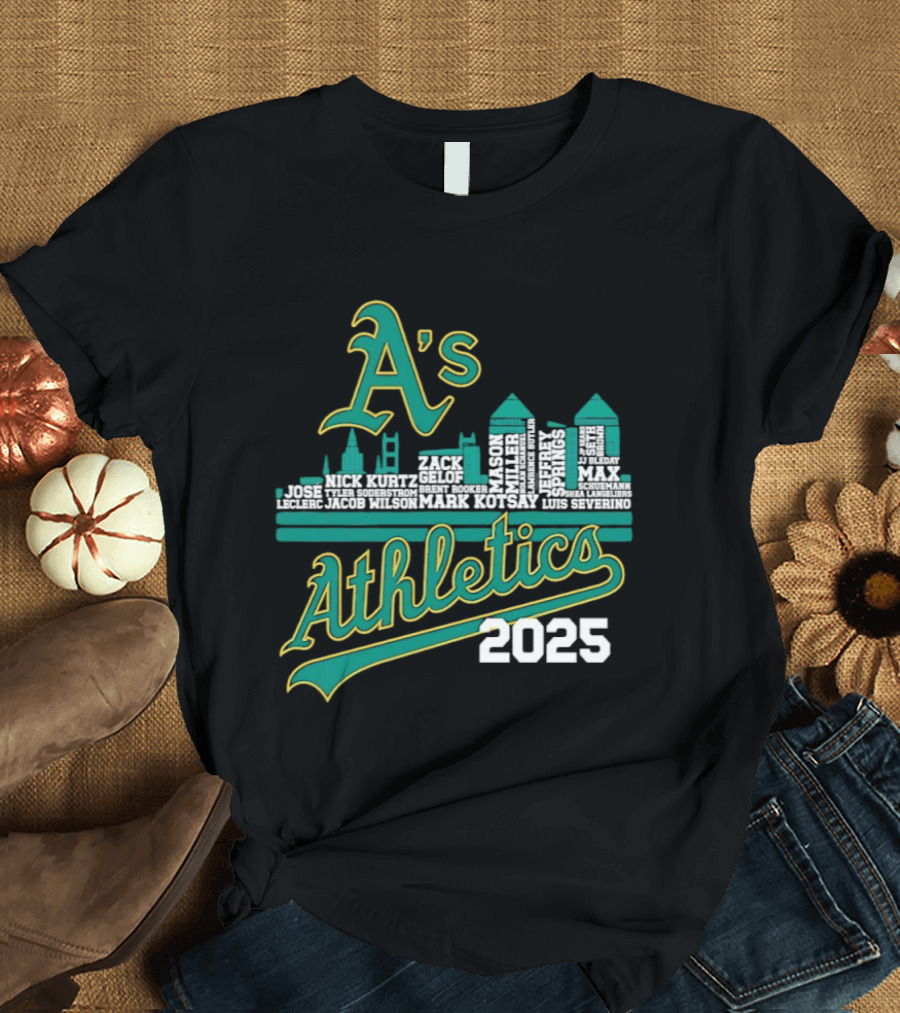 A's Athletics 2025 City Skyline Baseball T-Shirt