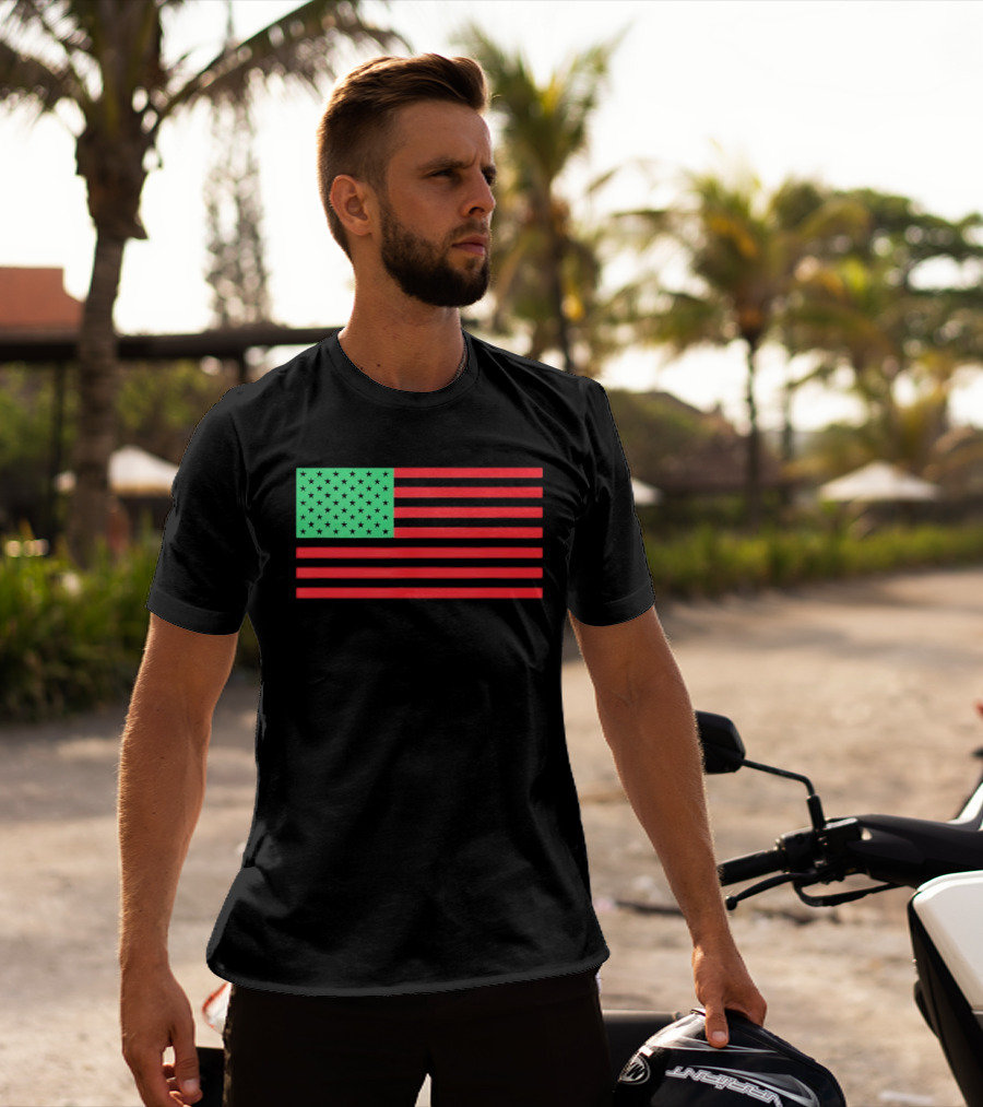 African American Red Green Black Flag T-Shirt