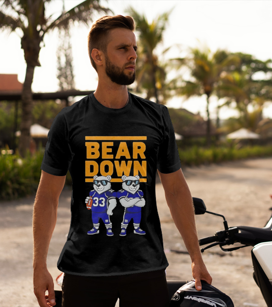 Bear Down Chicago Bears Football Cool Polar Bears Wearing Sunglasses T-Shirt