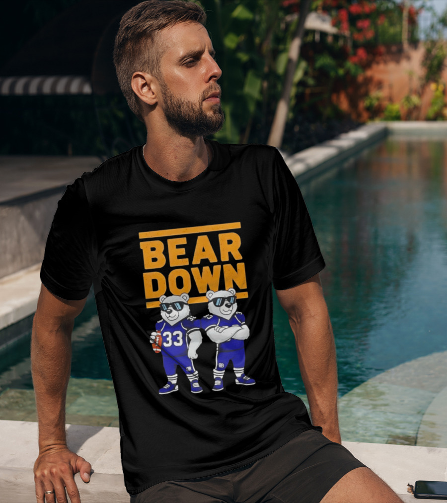 Bear Down Chicago Bears Football Cool Polar Bears Wearing Sunglasses T-Shirt