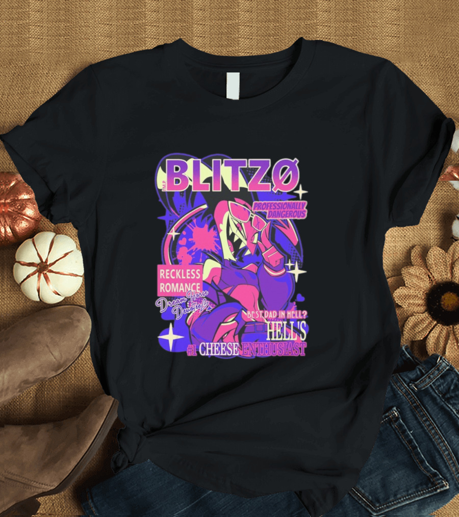 BLITZØ Professionally Dangerous Reckless Romance Dream Horse Dentist Hell's #1 Cheese T-Shirt