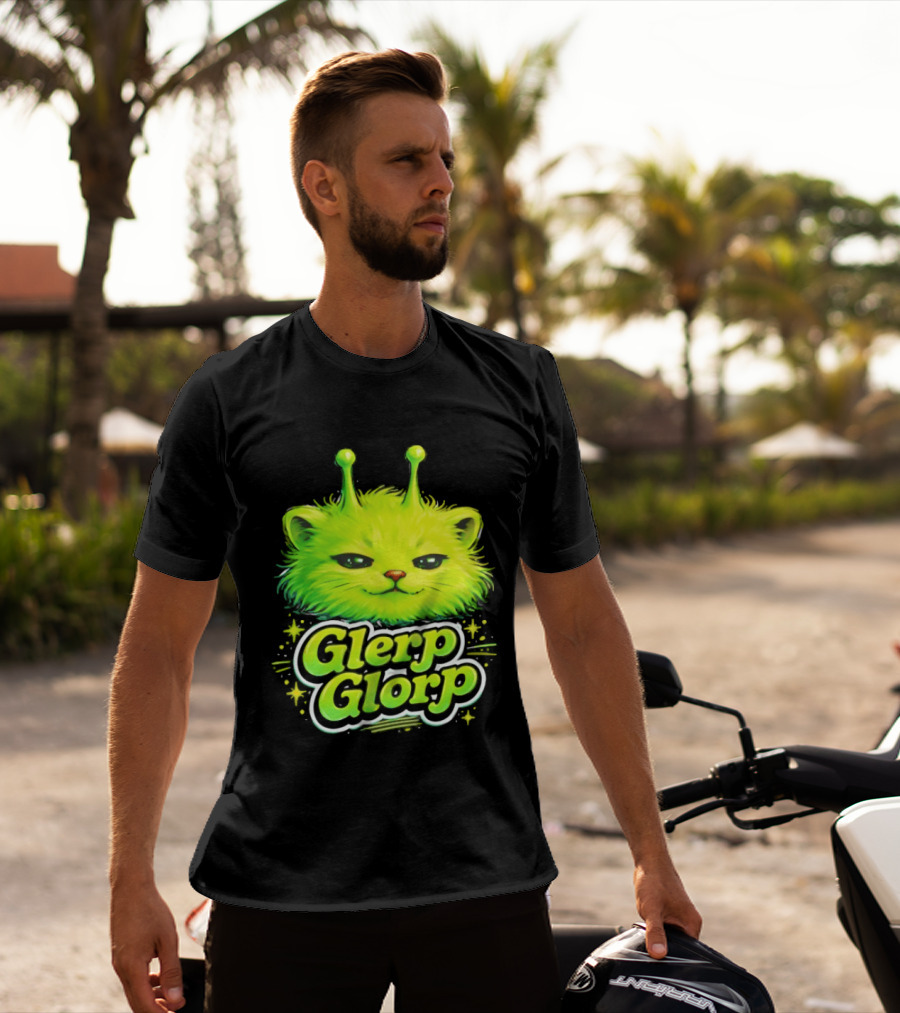 Glerp Glorp Alien Cat Fantasy Creature T-Shirt
