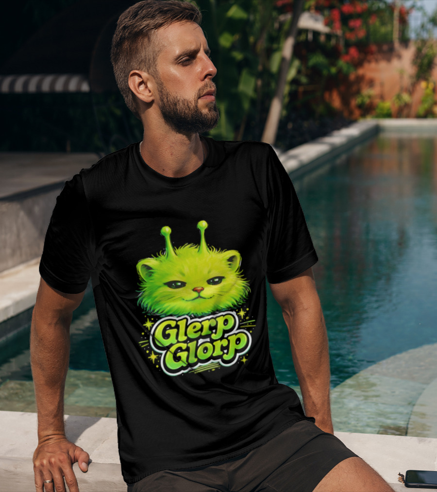 Glerp Glorp Alien Cat Fantasy Creature T-Shirt