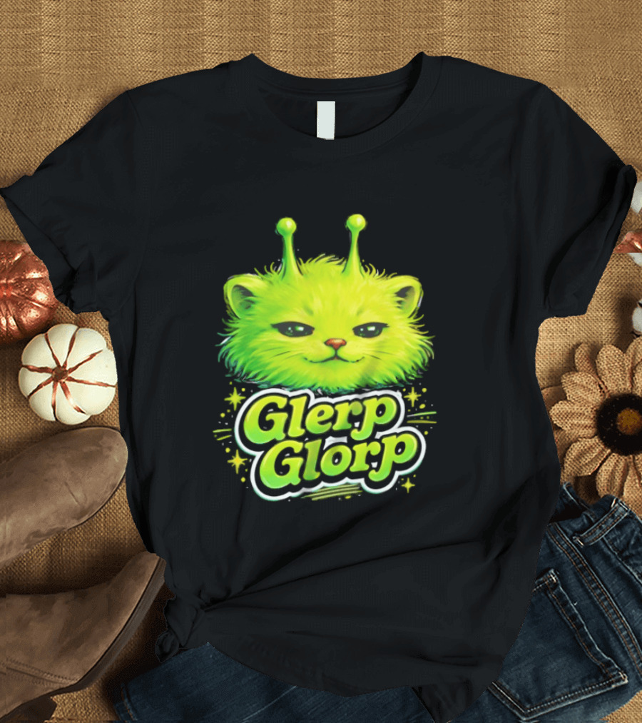 Glerp Glorp Alien Cat Fantasy Creature T-Shirt