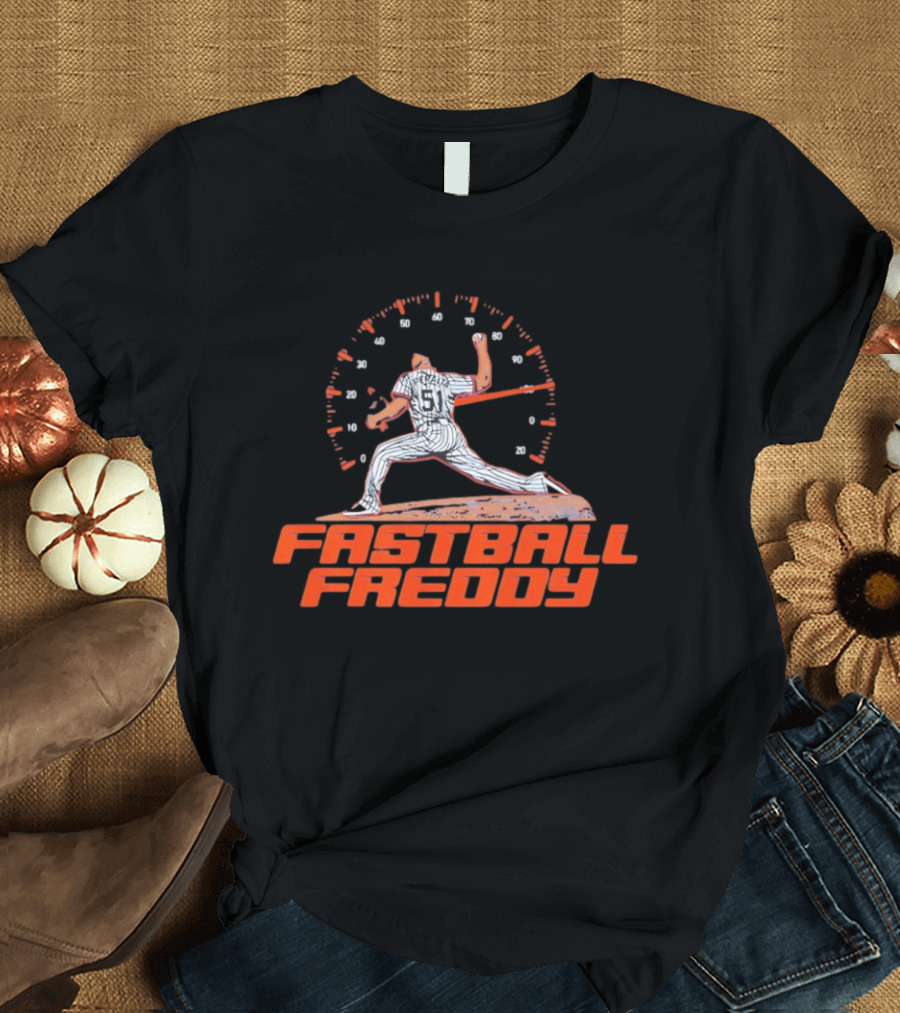 Fastball Freddy Peralta Number 51 Pitching Speedometer T-Shirt