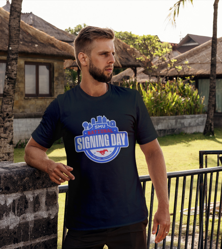 SMU Mustangs National Signing Day Mustang Movement 2026 Skyline T-Shirt