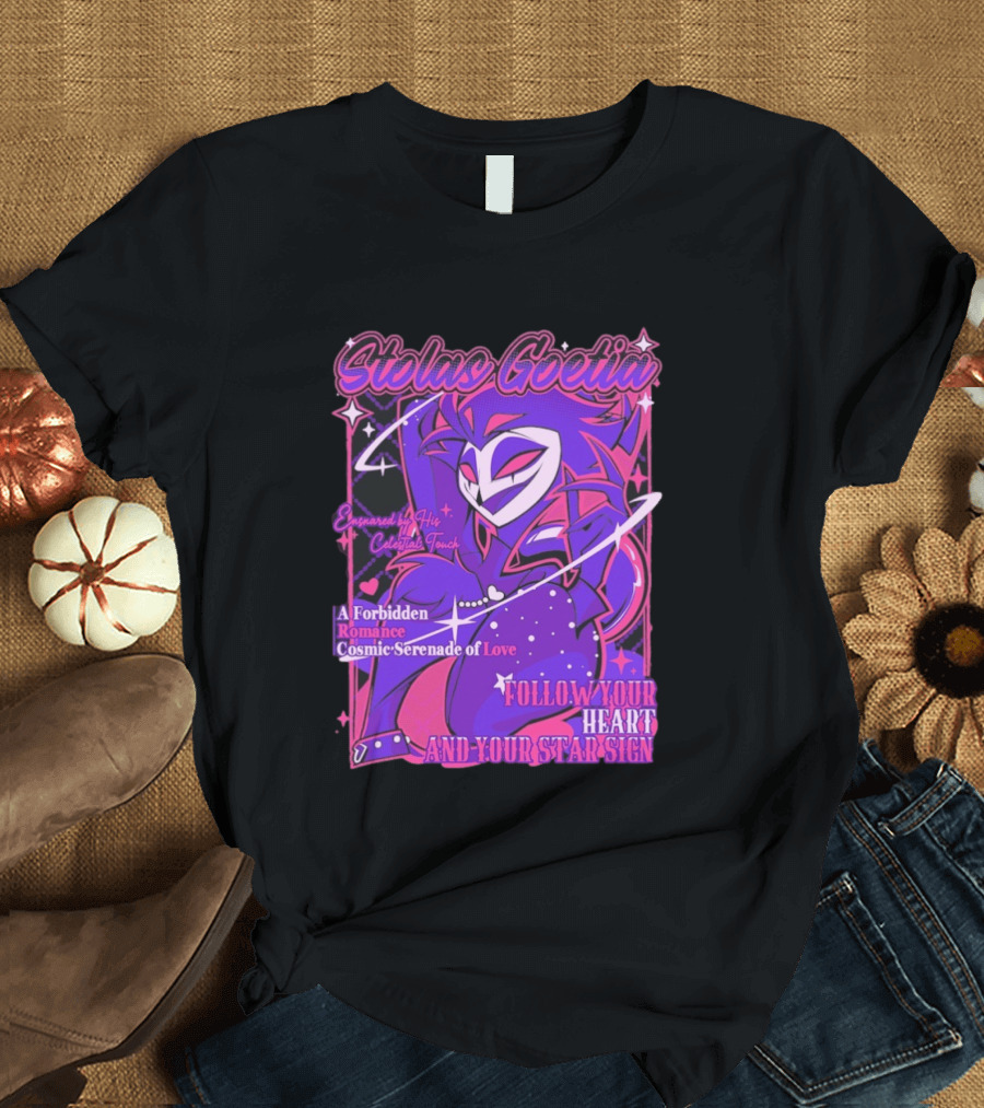 Stolas Goetia Cosmic Serenade A Forbidden Romance Follow Your Heart Star Sign T-Shirt