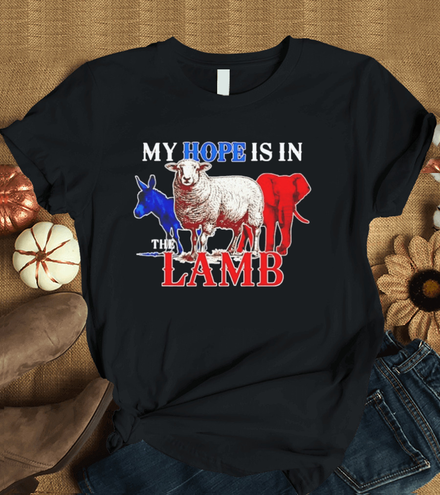 My Hope Is In The Lamb Red White Blue Animal T-Shirt