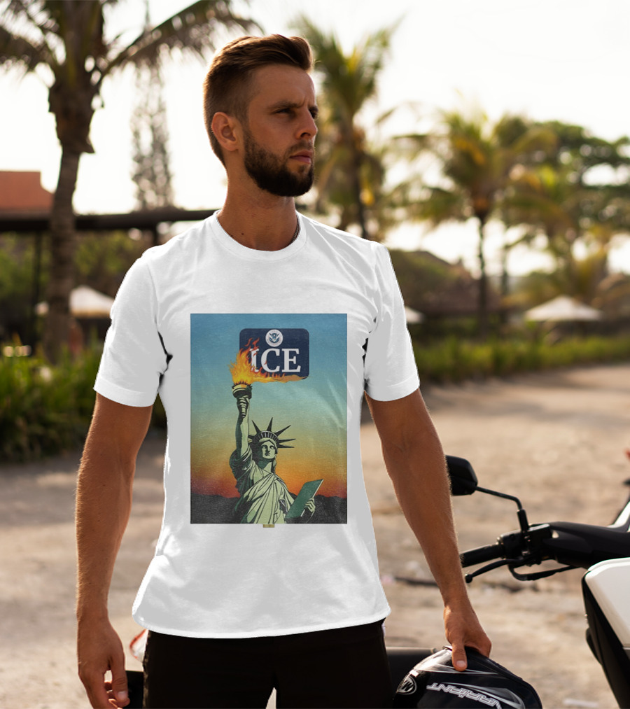 Statue Of Liberty Abolish ICE Protest Lady Liberty Anti Fascist Rally T-Shirt