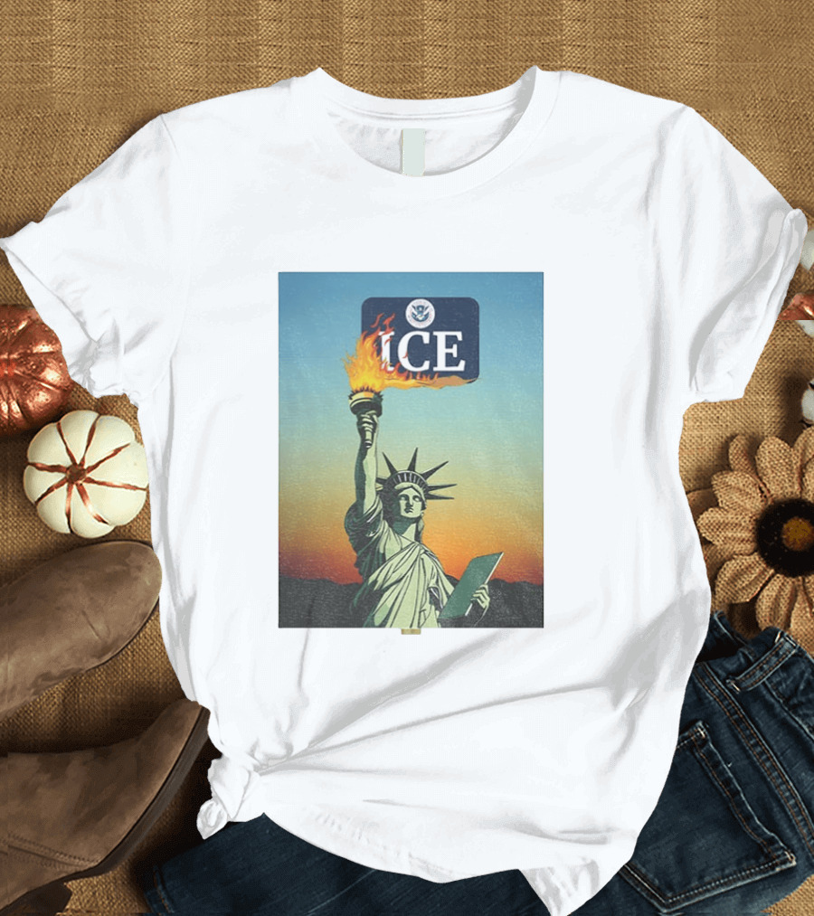 Statue Of Liberty Abolish ICE Protest Lady Liberty Anti Fascist Rally T-Shirt