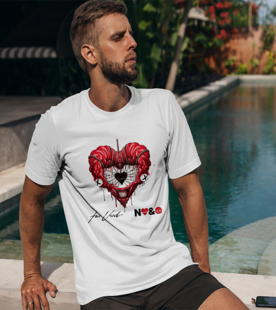 The Used In Love And Death Reimagined Heart Skull Dripping Inkprint T-Shirt